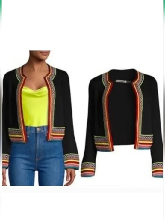 alice + oliva embroidered open front jacket Size XS - Picture 1 of 15
